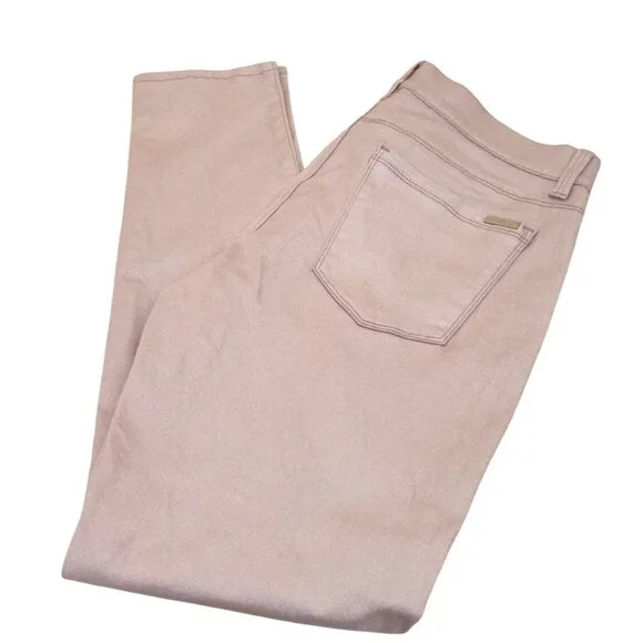 White House Black Market Womens Pale Pink Skinny Leg 10R Shimmering Casual Pants - Picture 3 of 12